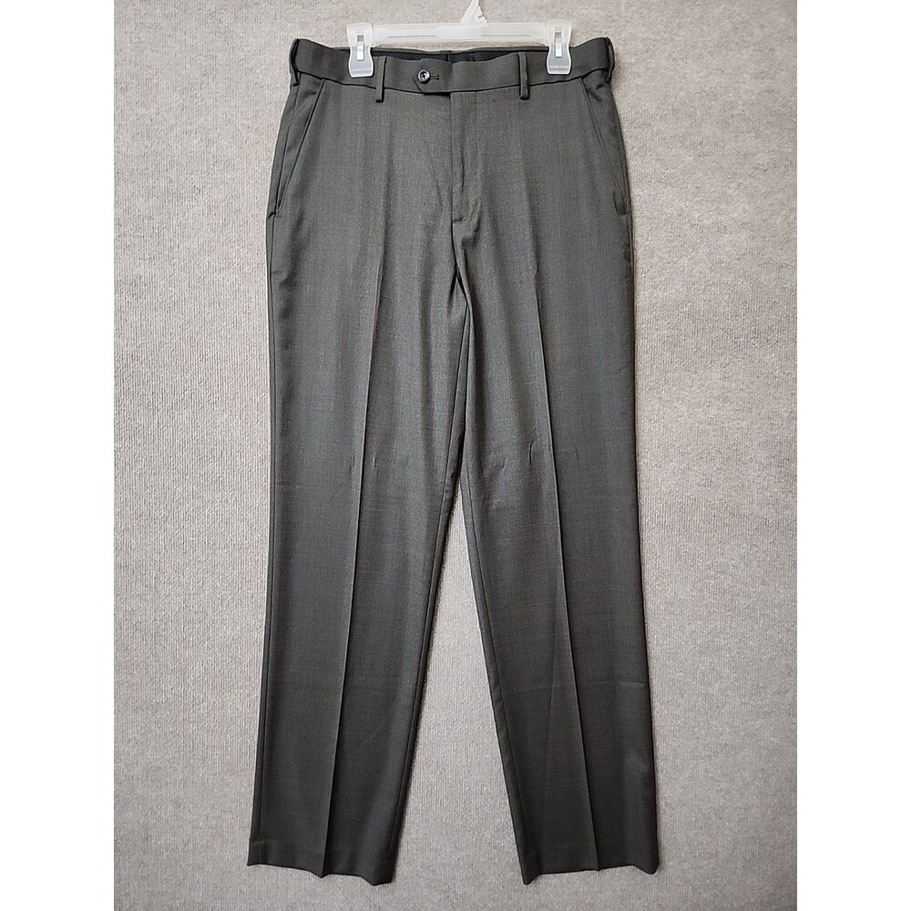 Croft Barrow True Comfort Waist Dress Pants Mens 34x34 Gray Stretch Career NEW